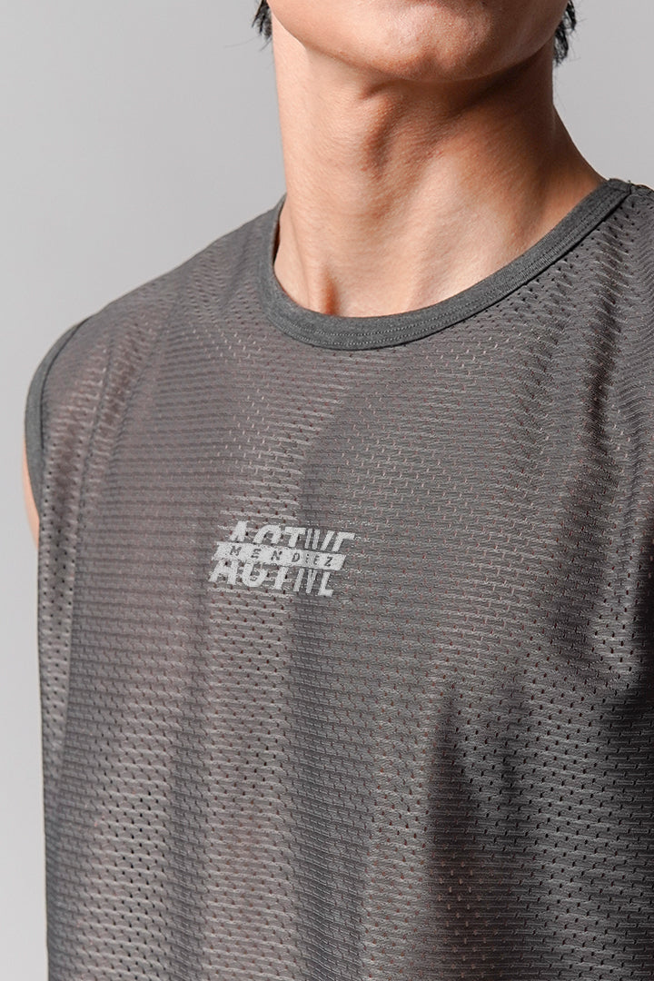 Mesh Tank Top - Grey - Mendeez