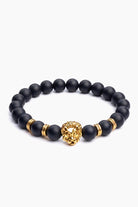 Matte Black Onyx Gold Lion Bracelet-10-MENDEEZ