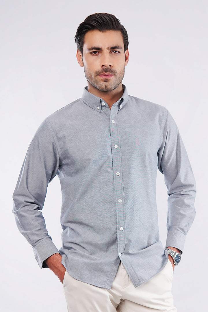 Oxford Shirt - Light Grey - Mendeez