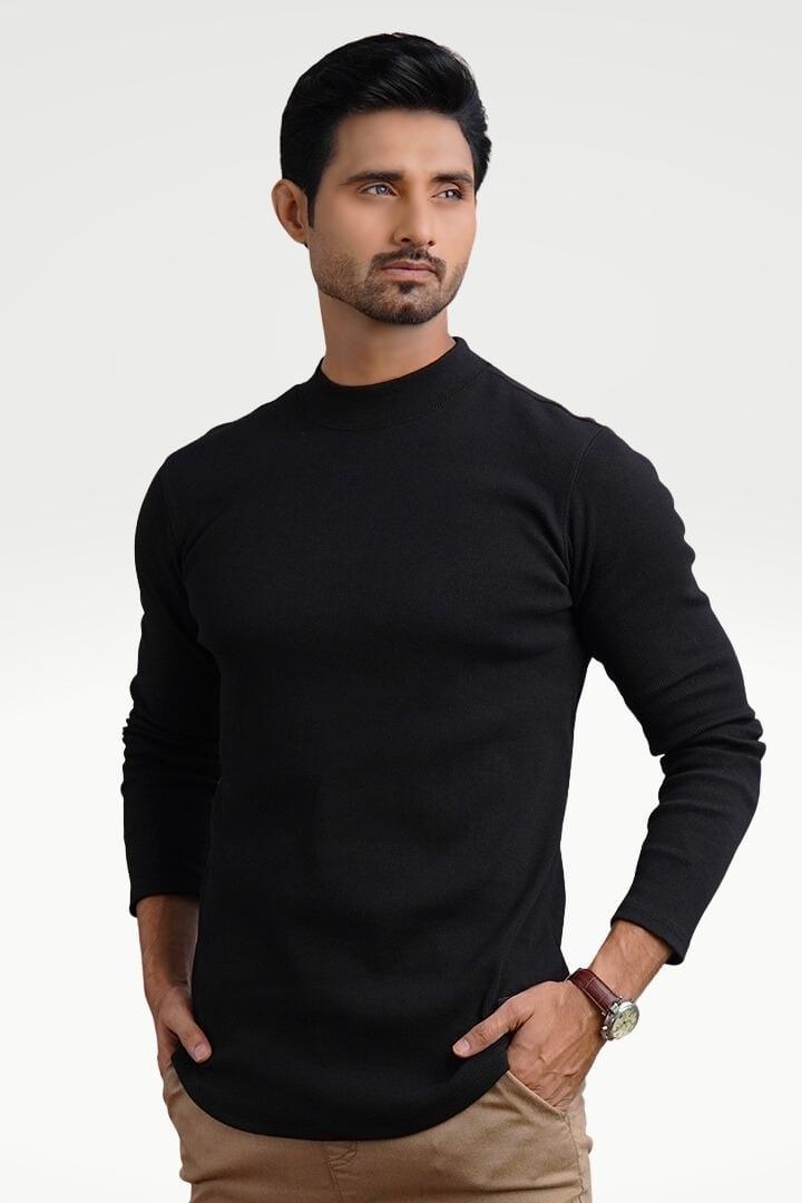 Sable Black Mock Neck Sweatshirt - Mendeez PK 