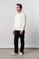 Textured Zipper Hoodie - White - Mendeez