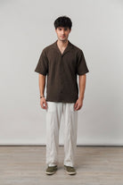 Knitted Cuban Shirt - Brown - Mendeez