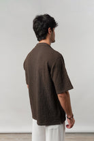 Knitted Cuban Shirt - Brown - Mendeez