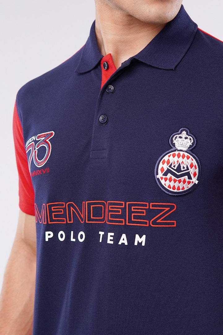 Sports Polo Shirt - Blue & Red - Mendeez