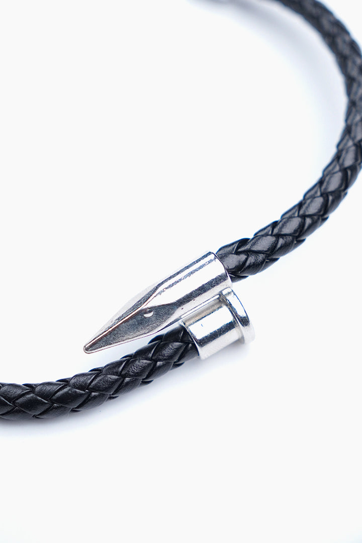 Black Silver Nail Bracelet - Mendeez