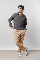Quarter-Zip Sweatshirt - grey - Mendeez