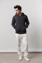 Textured Zipper Hoodie - Charcoal Grey - Mendeez
