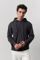 Textured Zipper Hoodie - Charcoal Grey - Mendeez