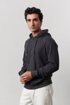 Textured Zipper Hoodie - Charcoal Grey - Mendeez