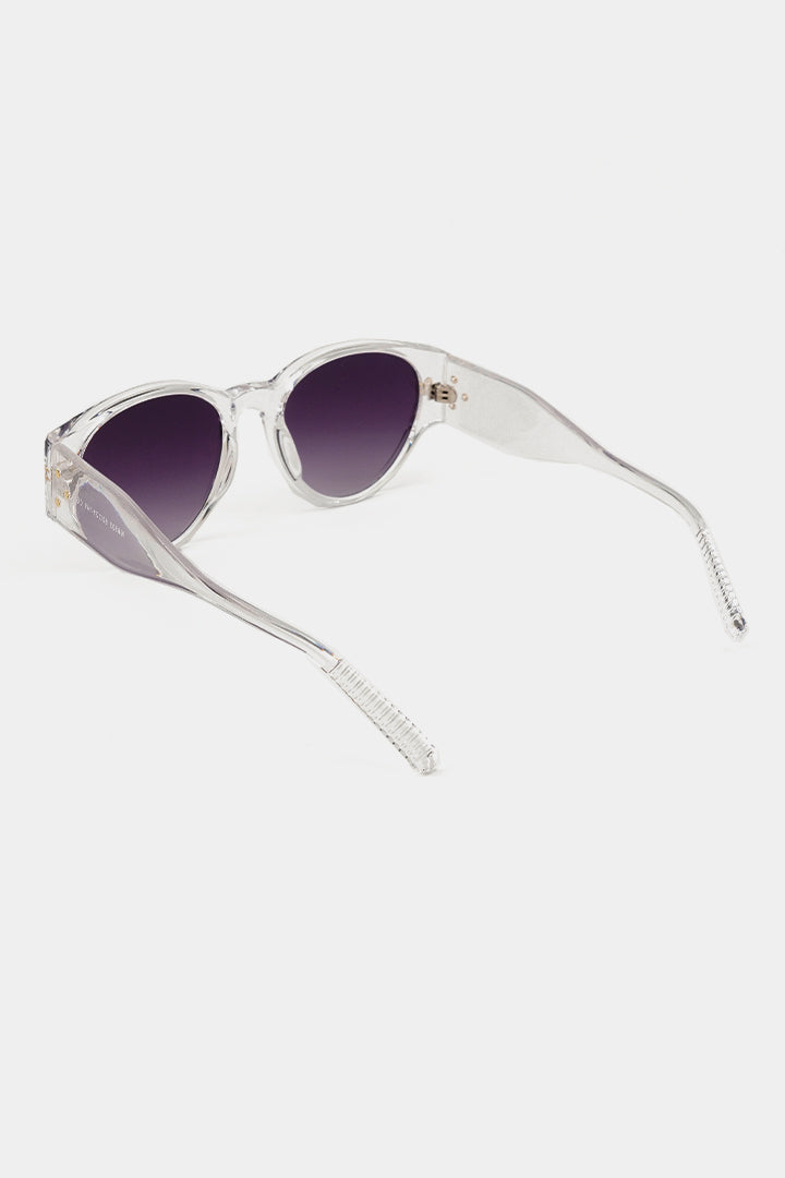 Transparent Round Sunglasses - Black - Mendeez
