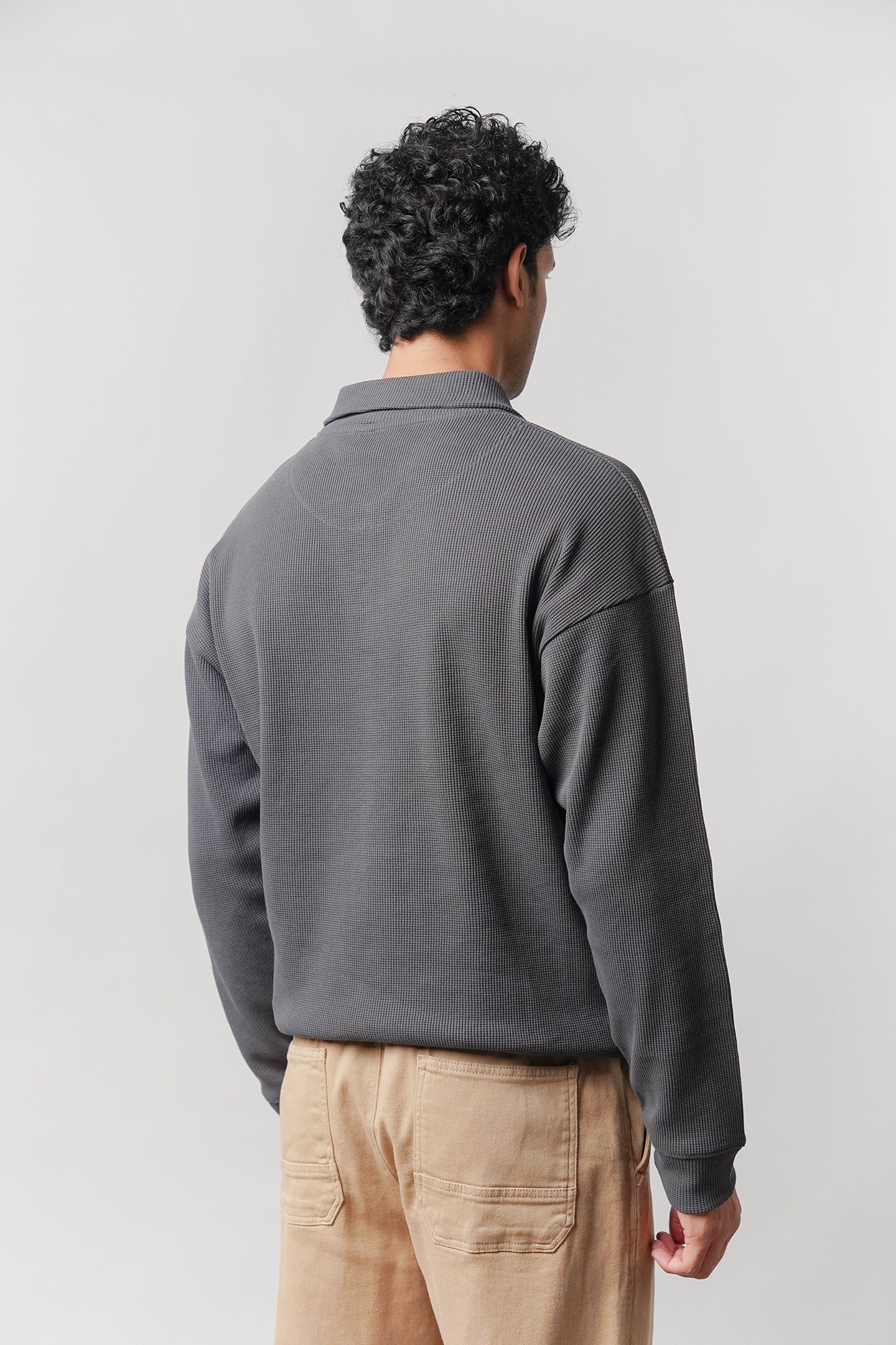 Quarter-Zip Sweatshirt - grey - Mendeez