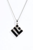 Rhombus Stone Pendant - Silver - Mendeez