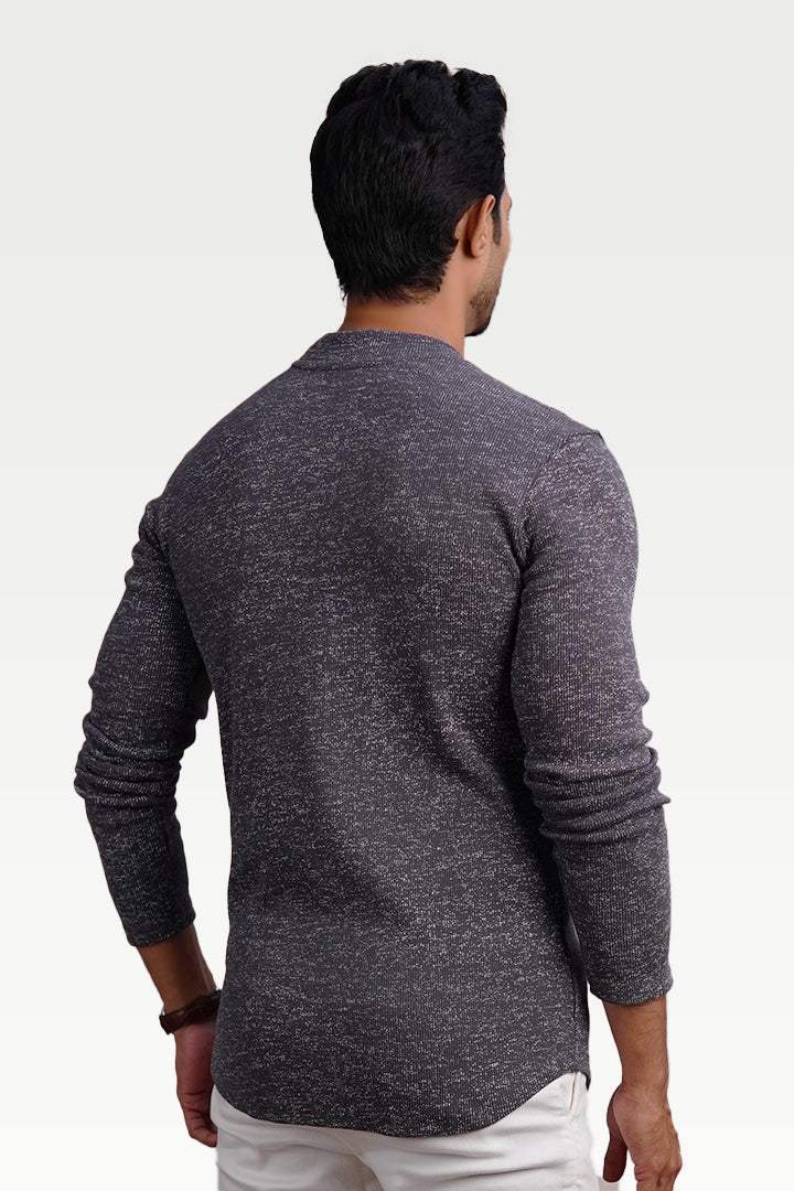 Charcoal Cascade Mock Neck Sweatshirt - Mendeez PK 