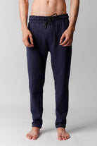 Straight Terry Jogger Pants - Navy Blue - Mendeez