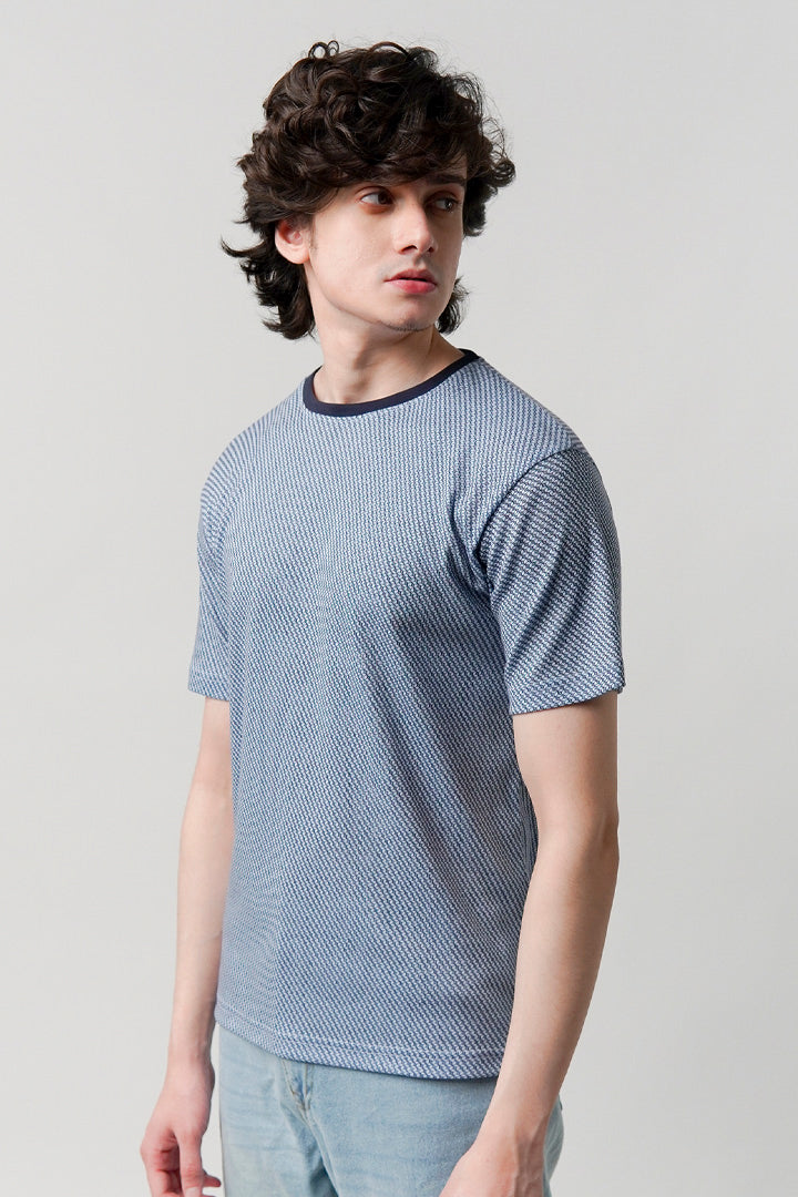 Printed T-Shirt - Powder Blue - Mendeez