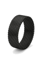 Heavy Mesh Chain Ring - Black - Mendeez