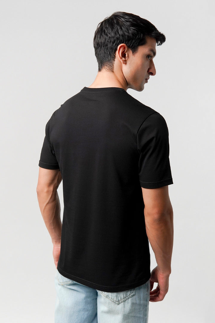 Regular Fit Crew Neck T-Shirt - Black - Mendeez