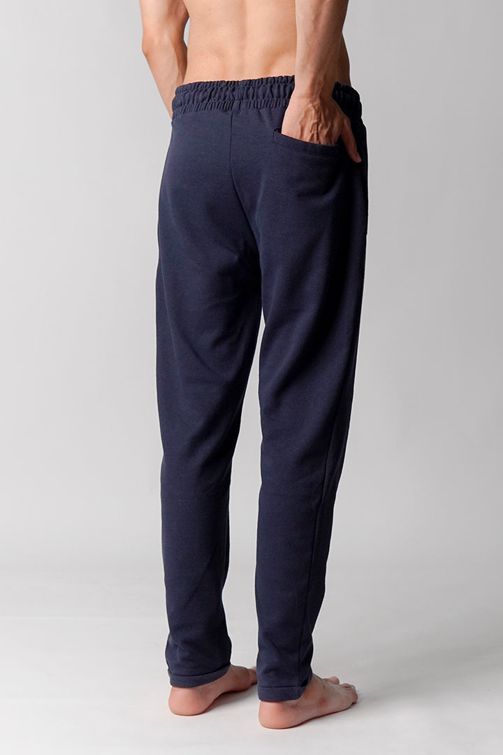 Straight Terry Jogger Pants - Navy Blue - Mendeez