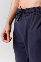 Straight Terry Jogger Pants - Navy Blue - Mendeez