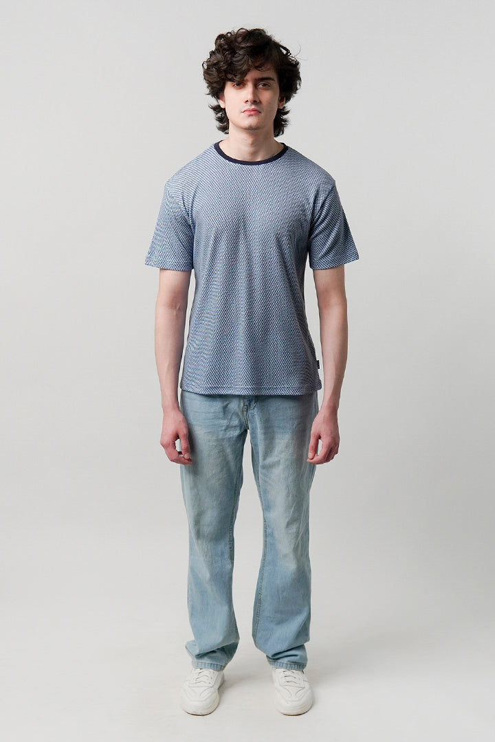 Printed T-Shirt - Powder Blue - Mendeez