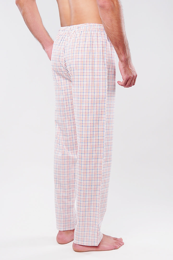 Check Woven Pajamas - White - Mendeez