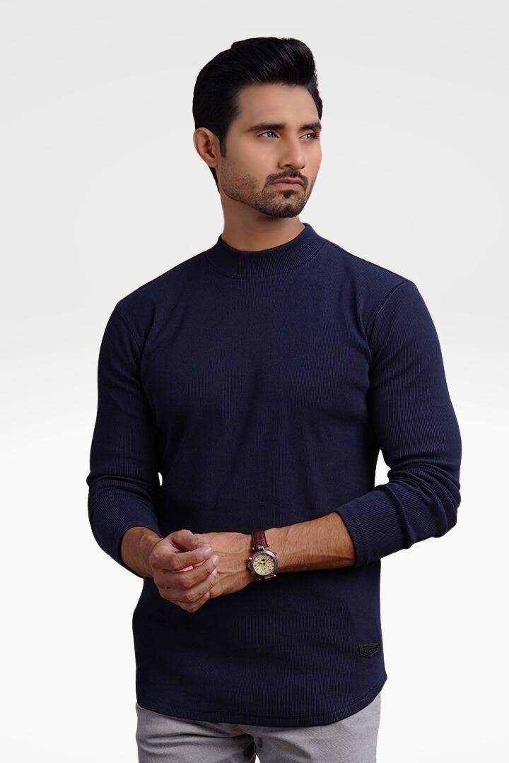 Regal Sapphire Mock Neck Sweatshirt - Mendeez PK 