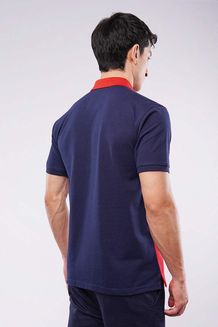 Sports Polo Shirt - Red & Blue - Mendeez