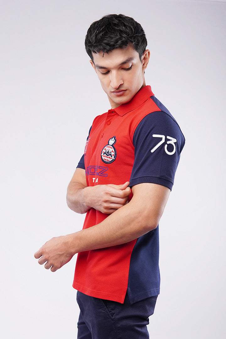 Sports Polo Shirt - Red & Blue - Mendeez