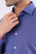 Polka Dot Yarn-Dyed Shirt - Blue - Mendeez