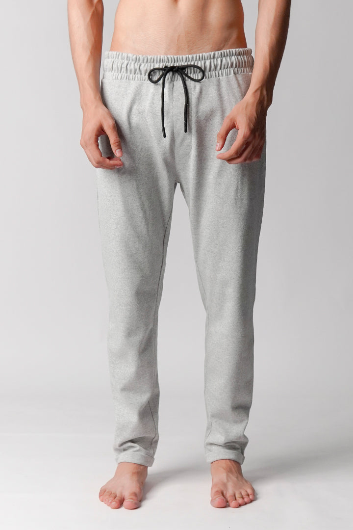 Straight Terry Jogger Pants - Heather Grey - Mendeez