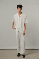 Burnout Cuban Shirt - White - FA - Mendeez