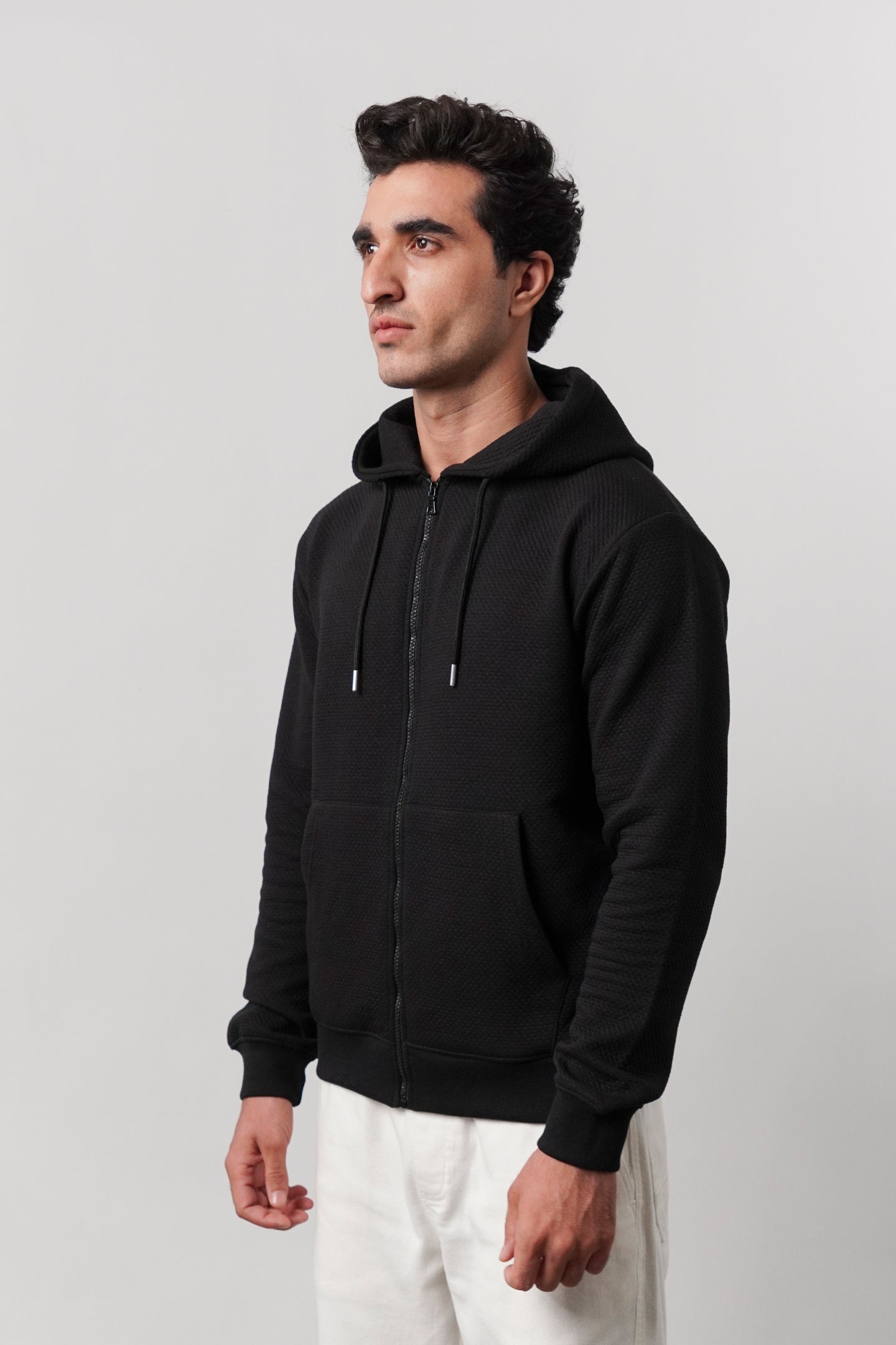 Zipper Hoodie - Black - Mendeez