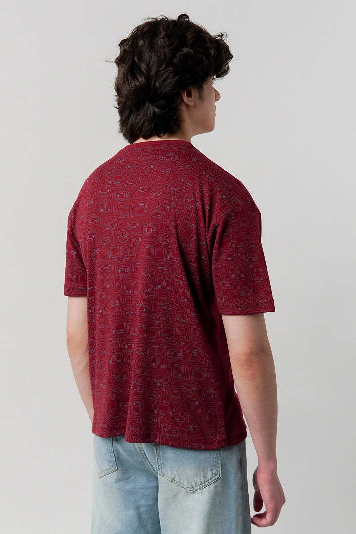 Printed T-Shirt - Red - Mendeez