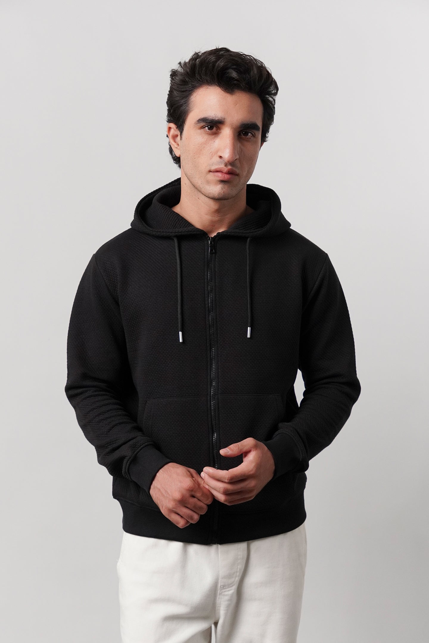 Zipper Hoodie - Black - Mendeez