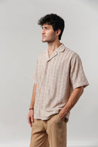 Knitted Cuban Shirt - Beige - Mendeez