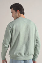 Oversized Graphic Sweatshirt - Sage Green - Mendeez