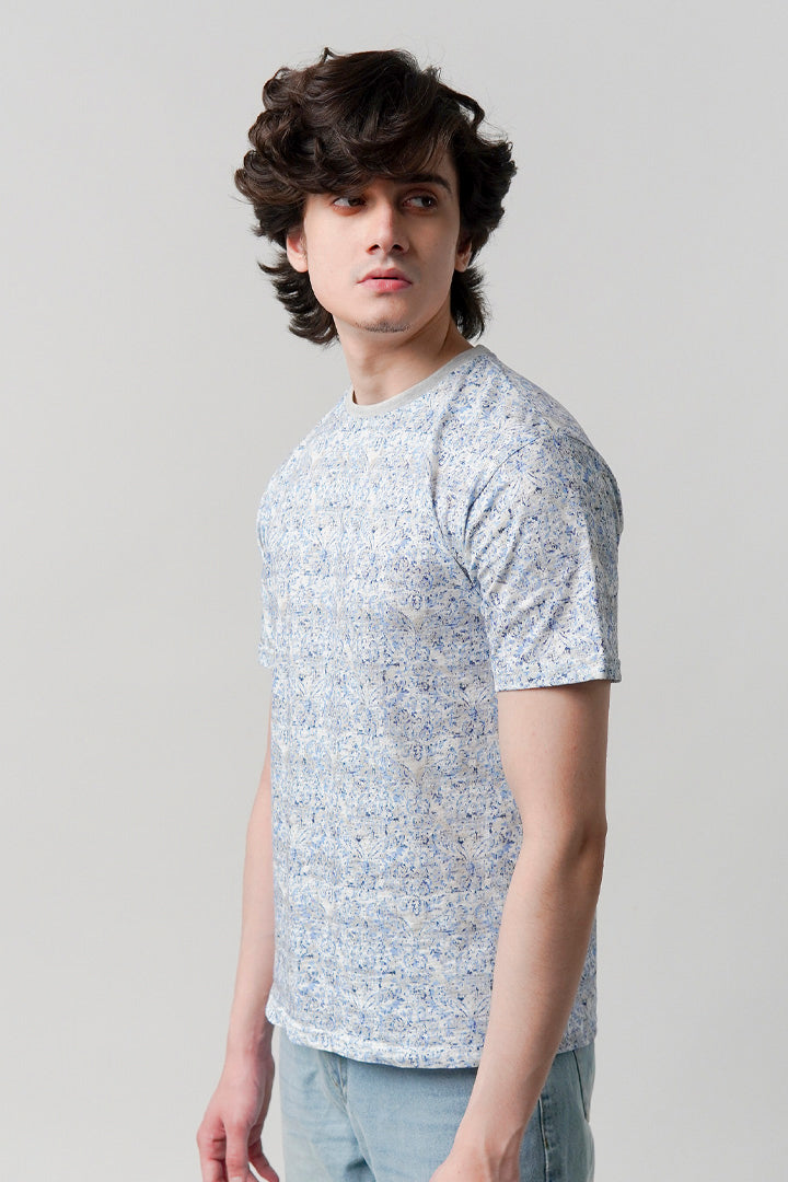 Printed T-Shirt - Blue - Mendeez