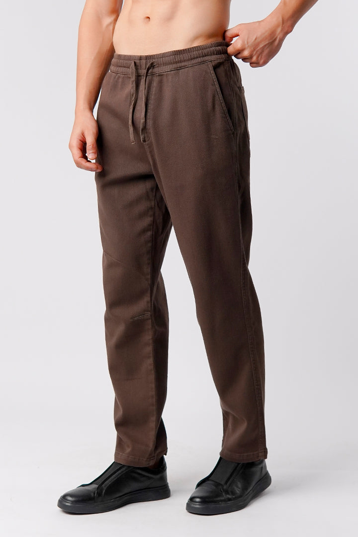 Straight Jogger Pants - Brown - Mendeez