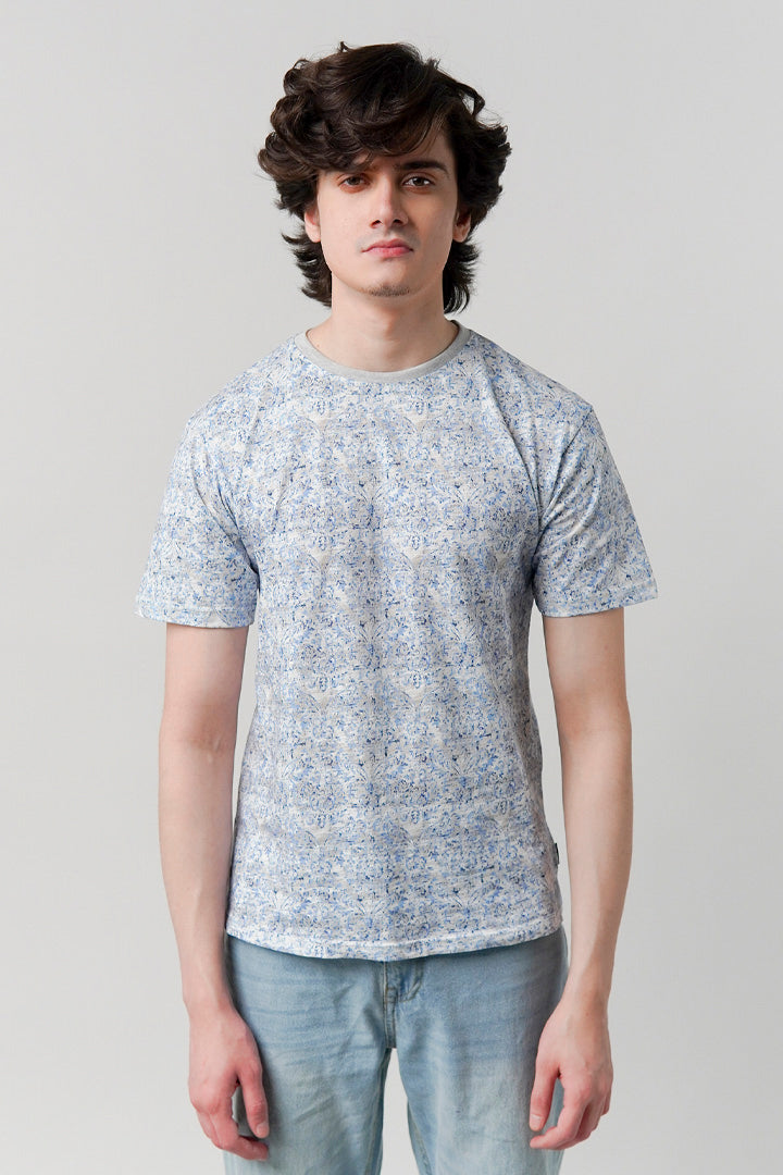Printed T-Shirt - Blue - Mendeez