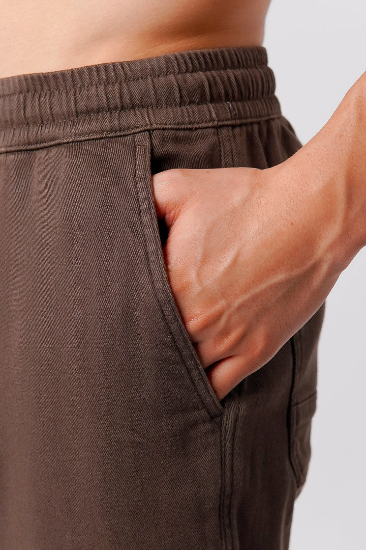 Straight Jogger Pants - Brown - Mendeez