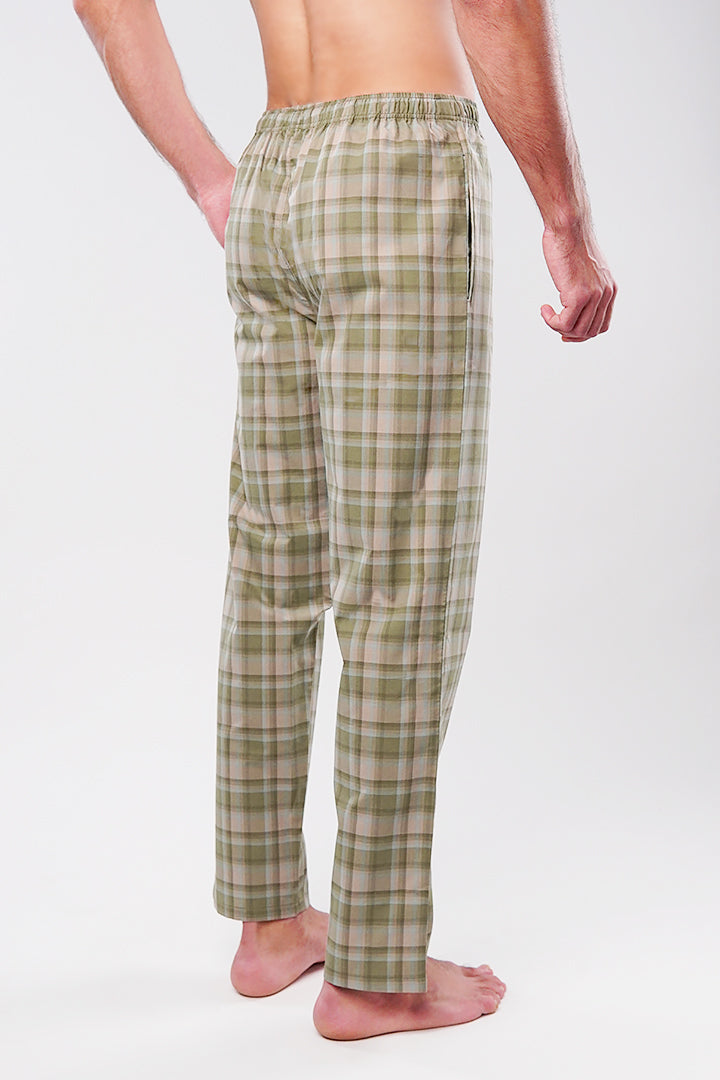 Check Woven Pajamas - Green - Mendeez