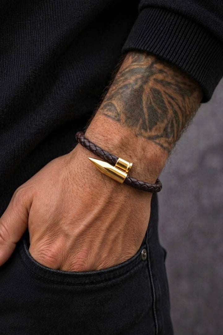 Brown Gold Nail Bracelet-2-MENDEEZ