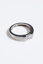 Textured Stone Ring - Silver - Mendeez