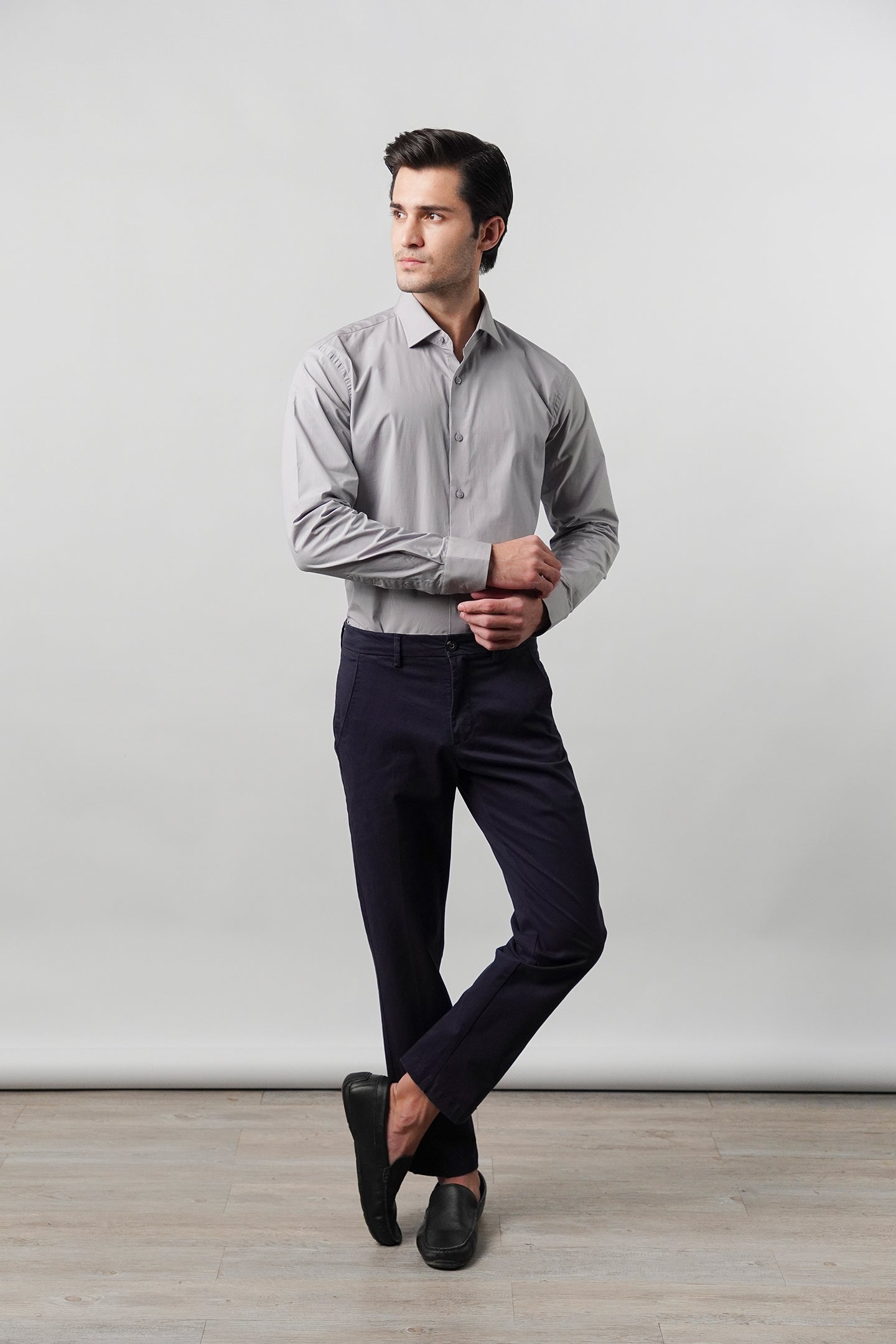 Plain Shirt - Grey - Mendeez