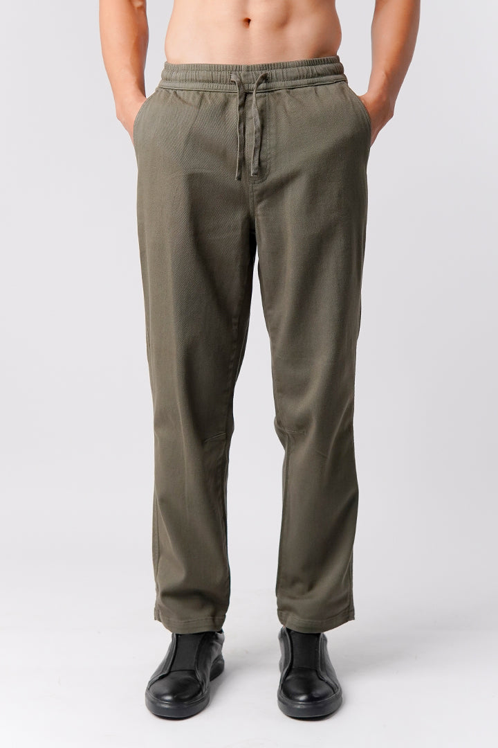 Straight Jogger Pants - Olive Green - Mendeez