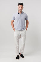 Textured Polo Shirt - Sky Blue - Mendeez