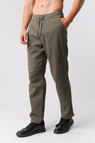 Straight Jogger Pants - Olive Green - Mendeez
