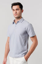 Textured Polo Shirt - Sky Blue - Mendeez