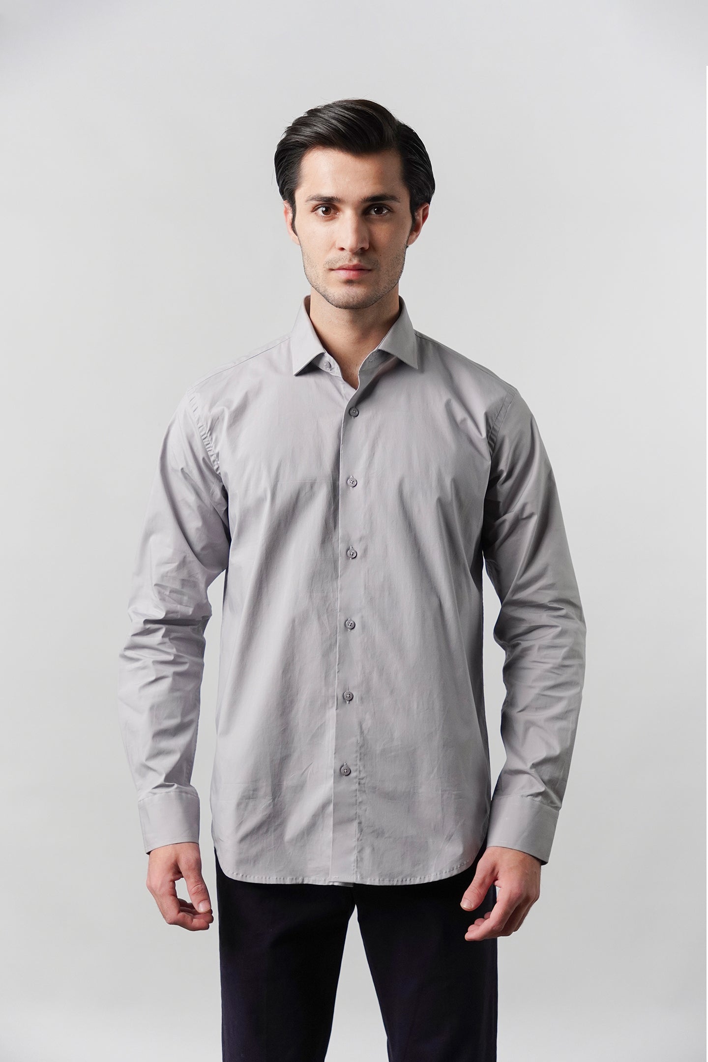 Plain Shirt - Grey - Mendeez