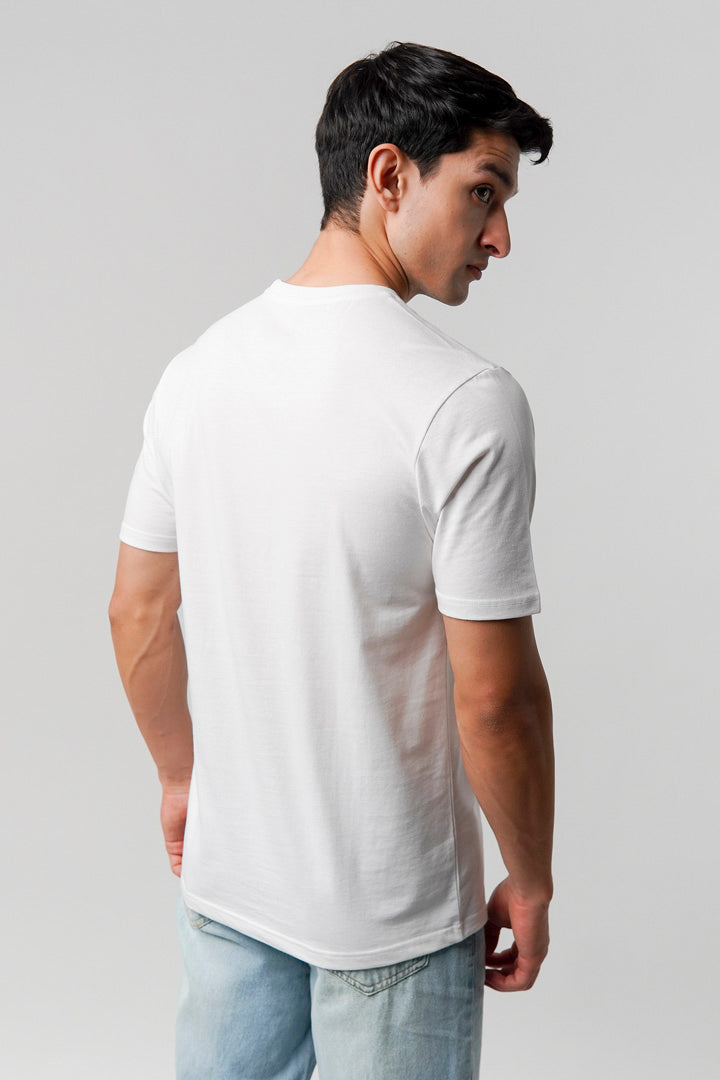 Regular Fit Crew Neck T-Shirt - White - Mendeez